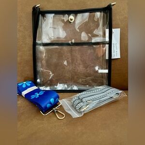 Ahdorned Crossbody Gameday Clear Bag With 2 Straps. NWT